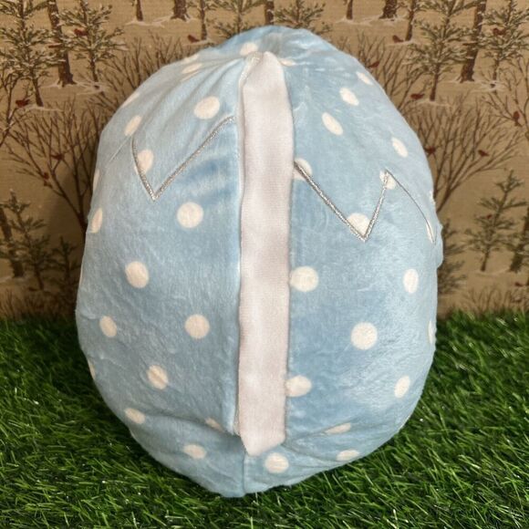 Pottery Barn Easter Egg Plush Kids Flip Bunny Plush Blue White Polka Dots NWT - Picture 10 of 11